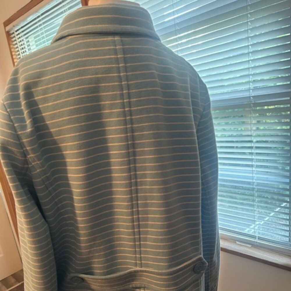 Talbots Baby Blue/White Nautical stripe belted back blazer, size XL - Picture 4 of 6
